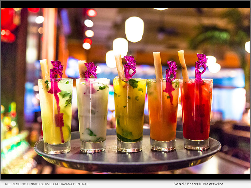 Refreshing drinks served at Havana Central