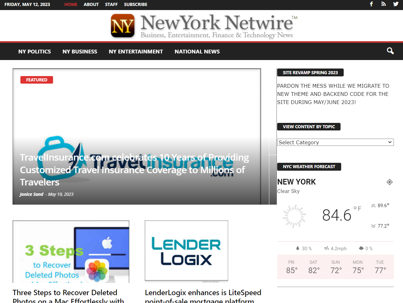 home page showing gradient too wide slider